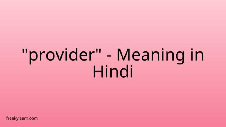 “provider” Meaning in Hindi