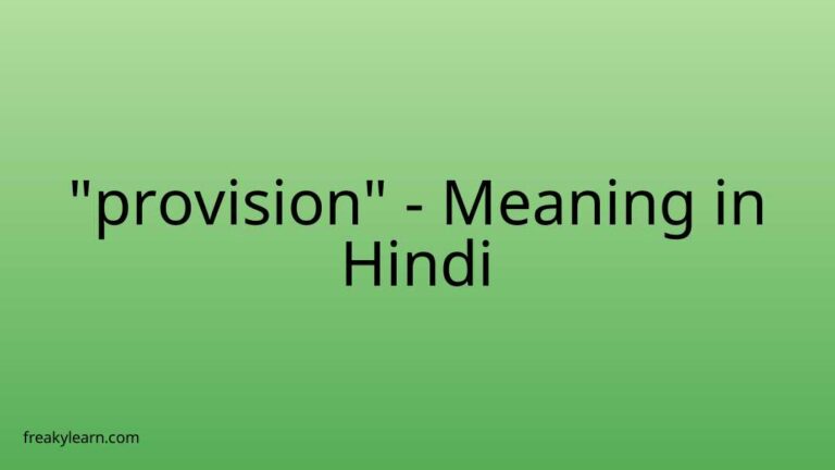 “provision” Meaning in Hindi