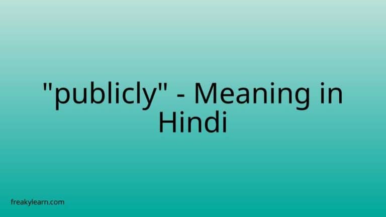 “publicly” Meaning in Hindi