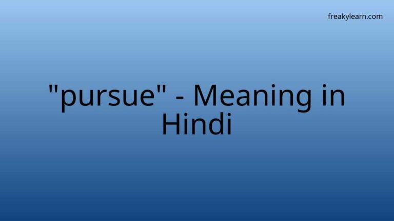 “pursue” Meaning in Hindi