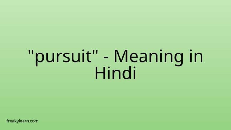 “pursuit” Meaning in Hindi