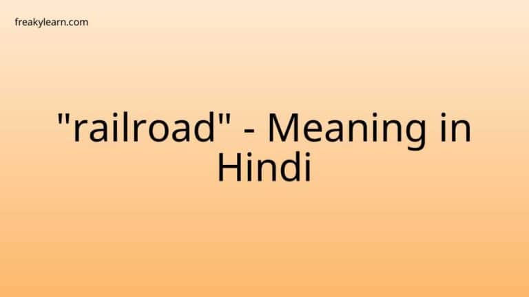 “railroad” Meaning in Hindi