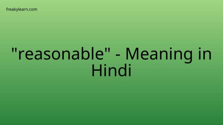 “reasonable” Meaning in Hindi