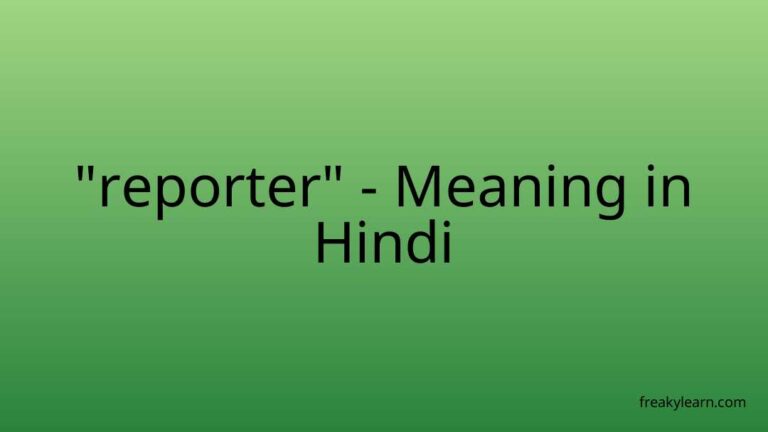 “reporter” Meaning in Hindi