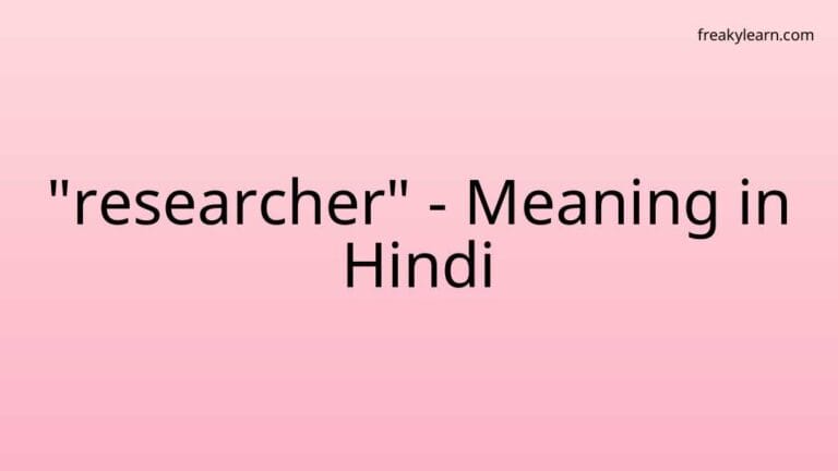 “researcher” Meaning in Hindi