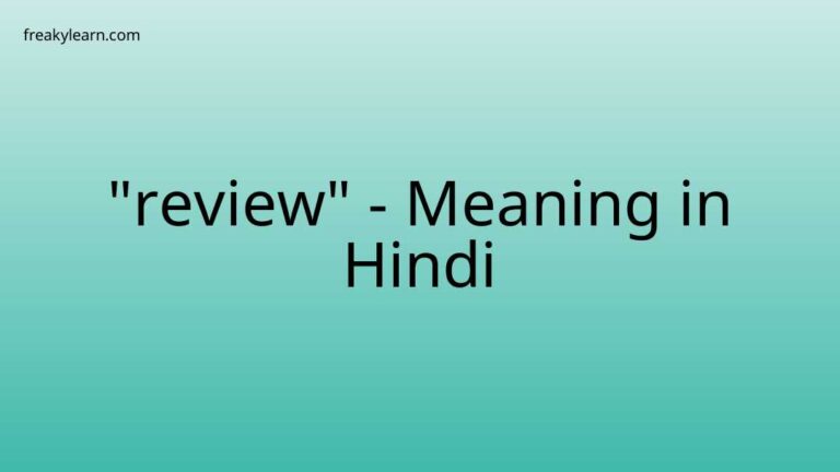 “review” Meaning in Hindi