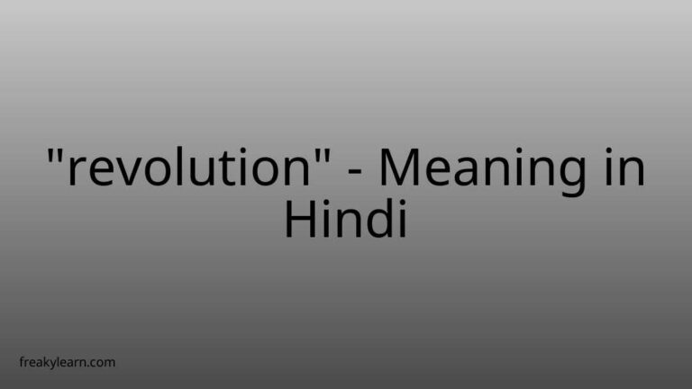 “revolution” Meaning in Hindi