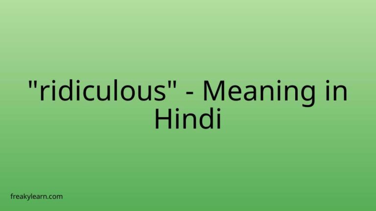 “ridiculous” Meaning in Hindi