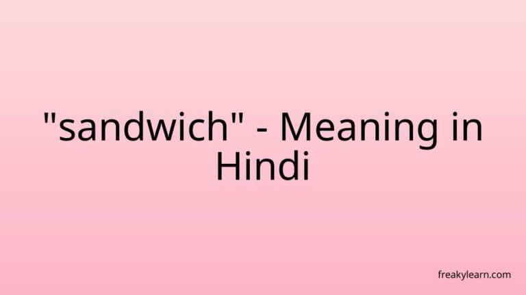 “sandwich” Meaning in Hindi