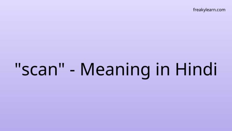 “scan” Meaning in Hindi