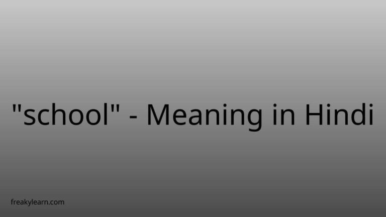 “school” Meaning in Hindi