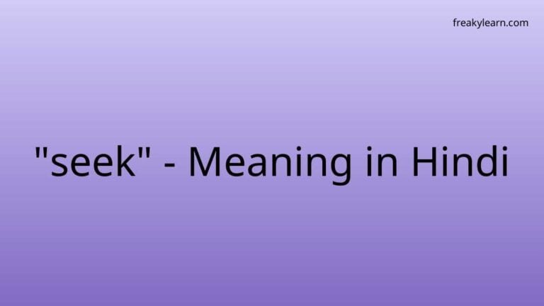 “seek” Meaning in Hindi