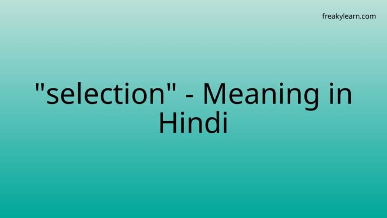 “selection” Meaning in Hindi