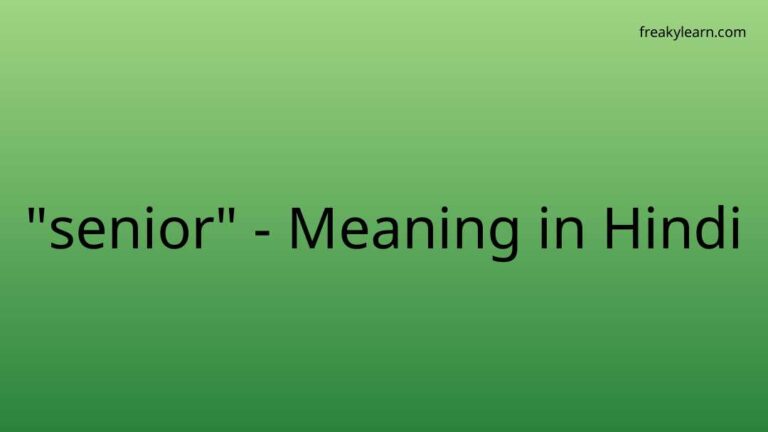 “senior” Meaning in Hindi