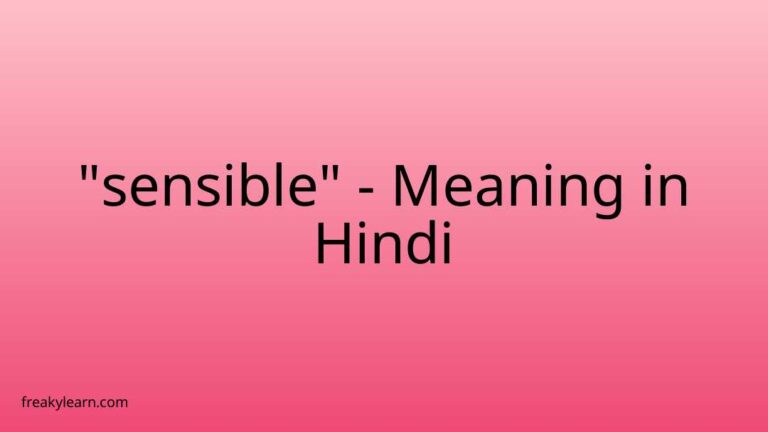 “sensible” Meaning in Hindi