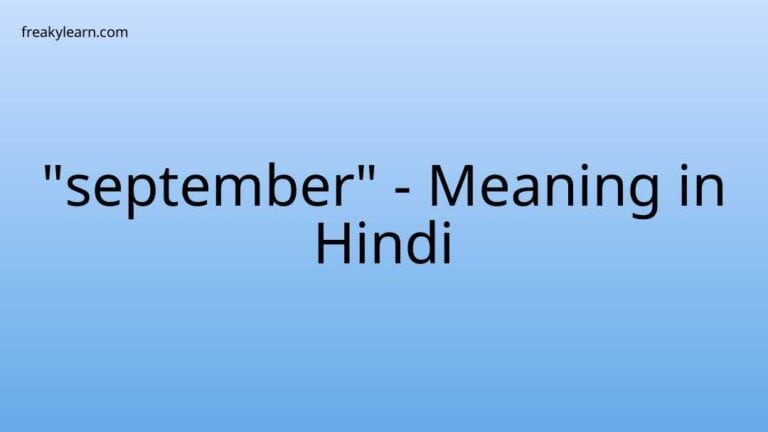 “september” Meaning in Hindi