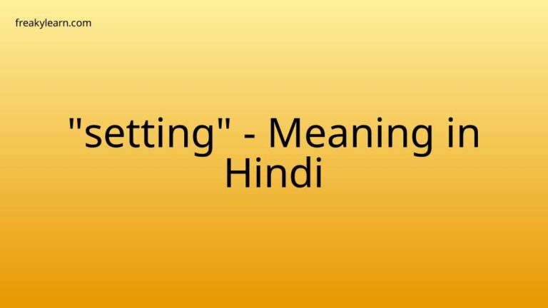 “setting” Meaning in Hindi