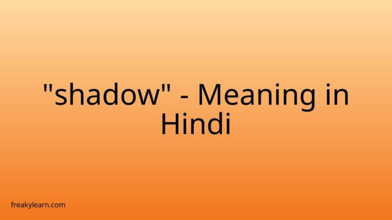 “shadow” Meaning in Hindi