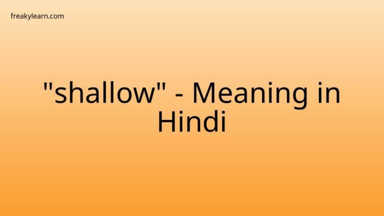 “shallow” Meaning in Hindi