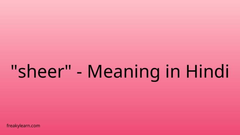 “sheer” Meaning in Hindi