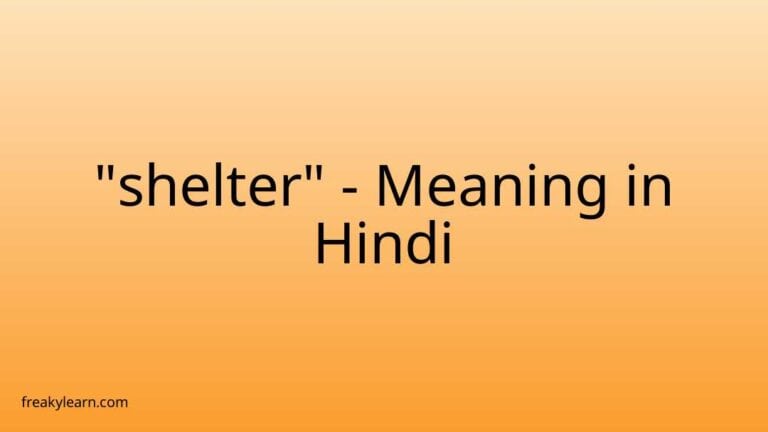 “shelter” Meaning in Hindi