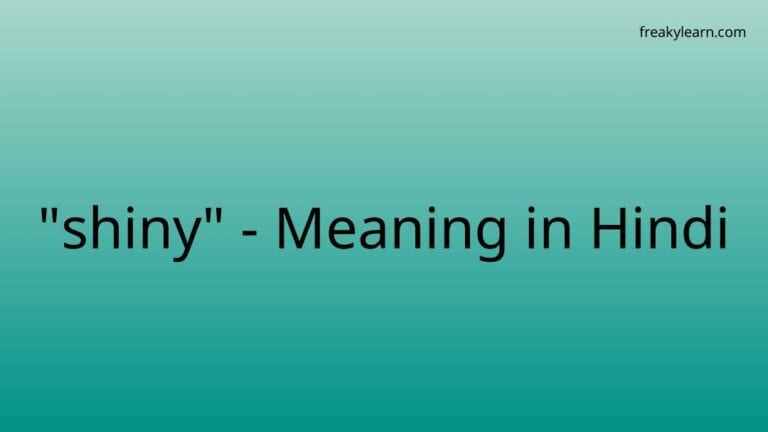 “shiny” Meaning in Hindi