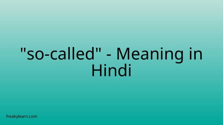 “so-called” Meaning in Hindi