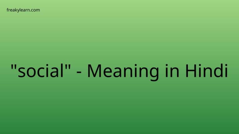 “social” Meaning in Hindi