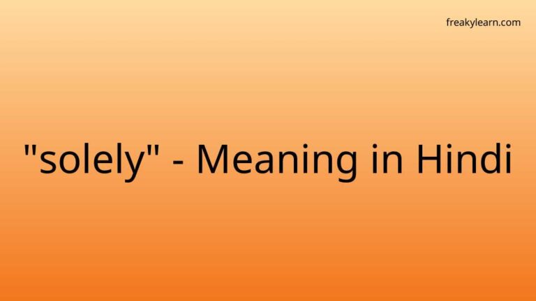 “solely” Meaning in Hindi