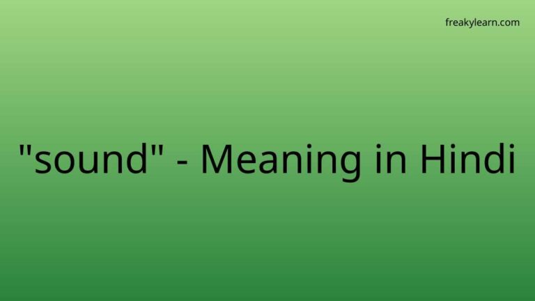 “sound” Meaning in Hindi