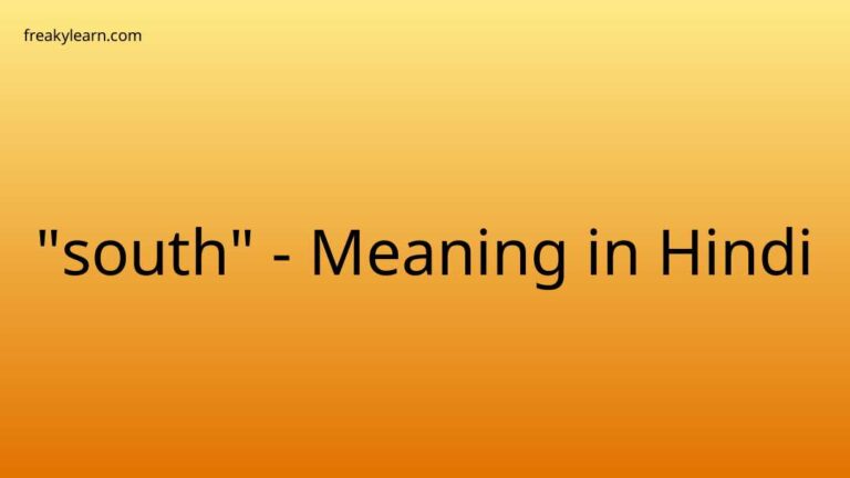 “south” Meaning in Hindi