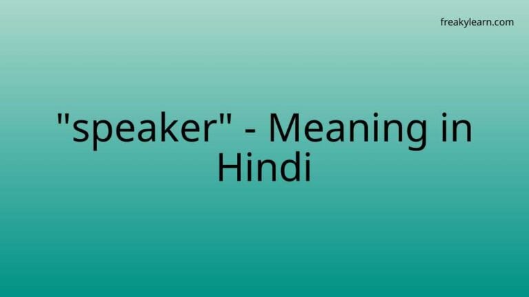 “speaker” Meaning in Hindi