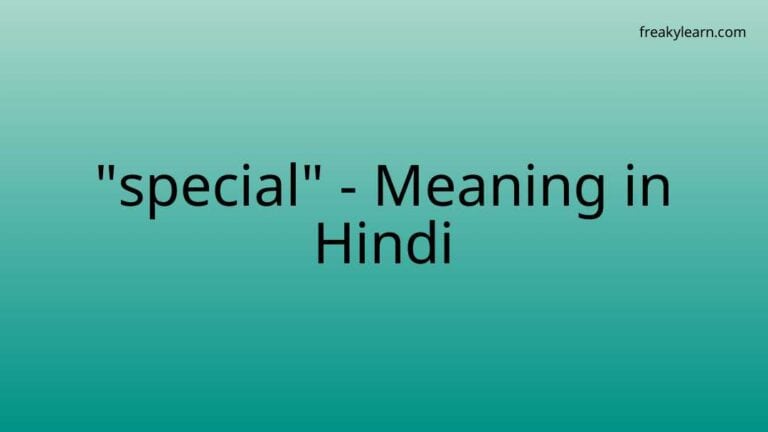 “special” Meaning in Hindi