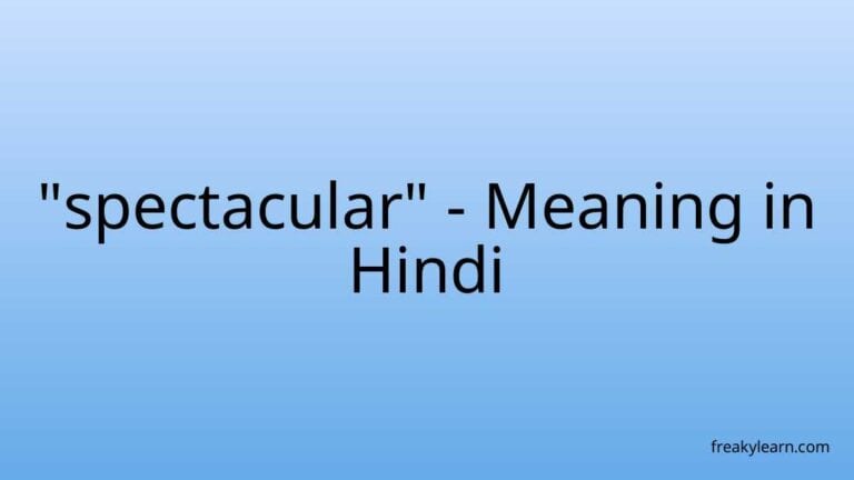 “spectacular” Meaning in Hindi