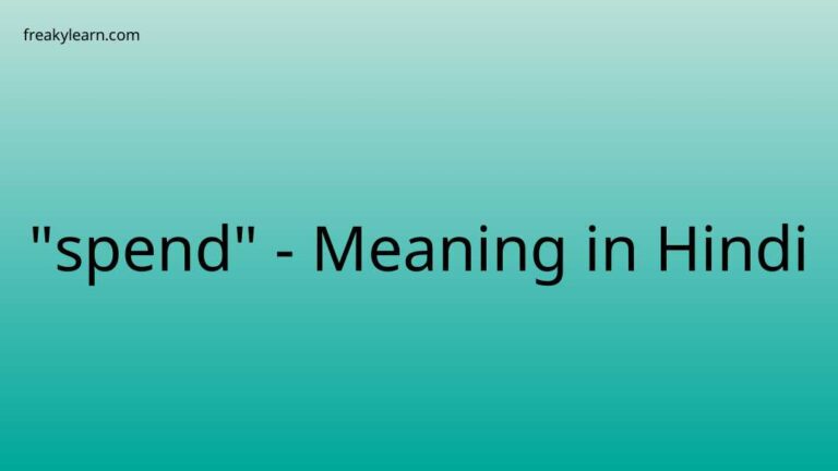 “spend” Meaning in Hindi