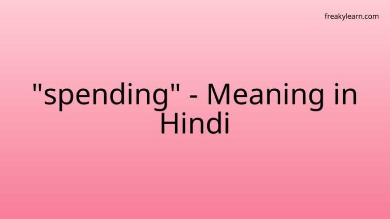 “spending” Meaning in Hindi