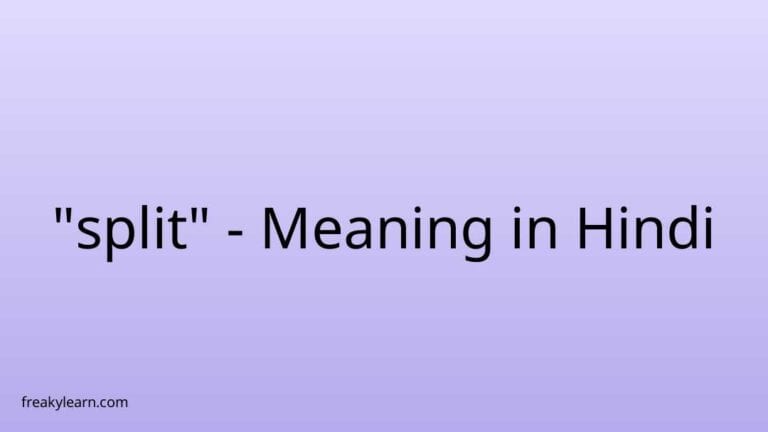 “split” Meaning in Hindi