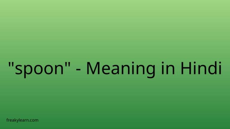 “spoon” Meaning in Hindi