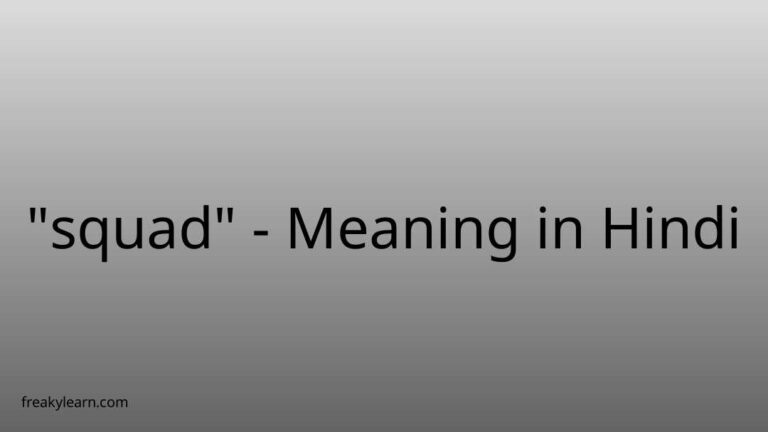 “squad” Meaning in Hindi