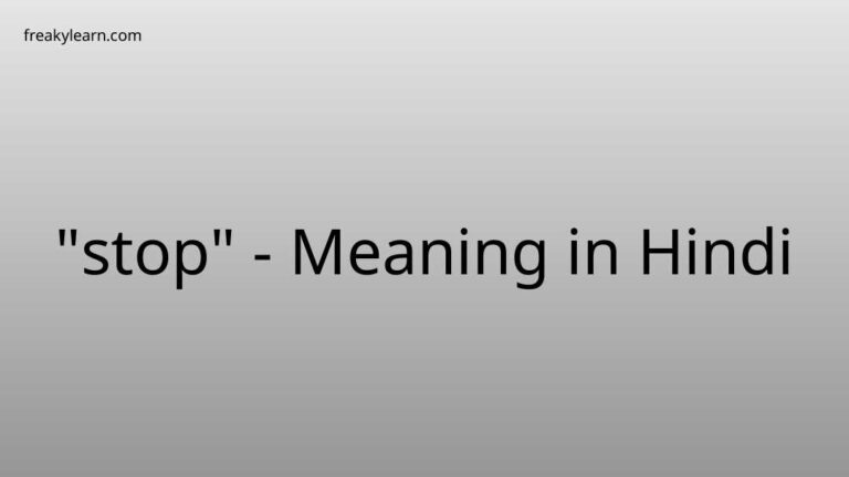 “stop” Meaning in Hindi