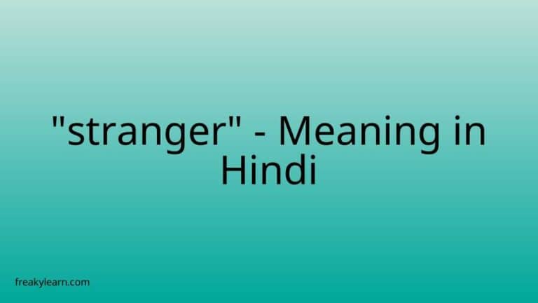 “stranger” Meaning in Hindi