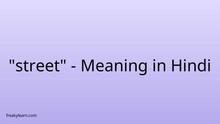 “street” Meaning in Hindi