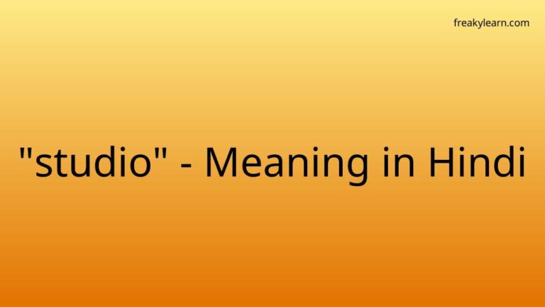 “studio” Meaning in Hindi