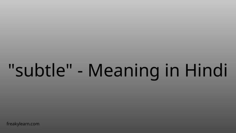 “subtle” Meaning in Hindi