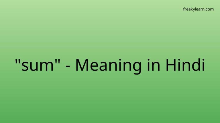 “sum” Meaning in Hindi