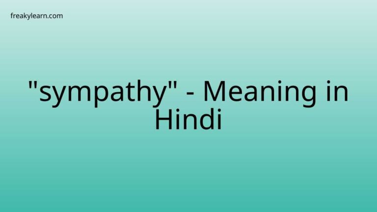 “sympathy” Meaning in Hindi