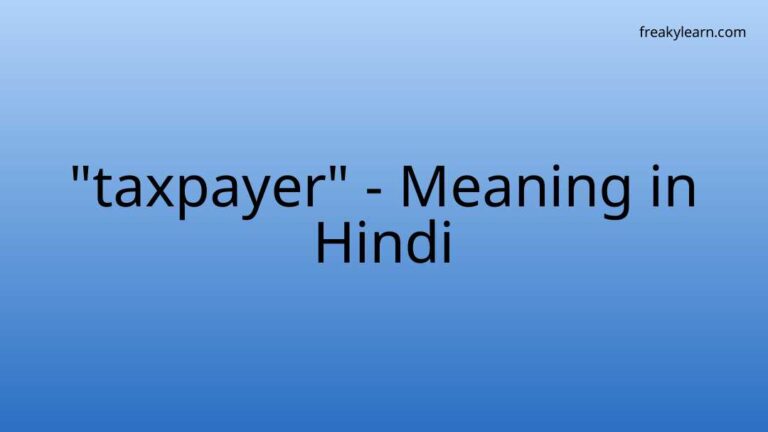 “taxpayer” Meaning in Hindi