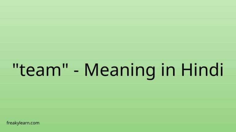 “team” Meaning in Hindi