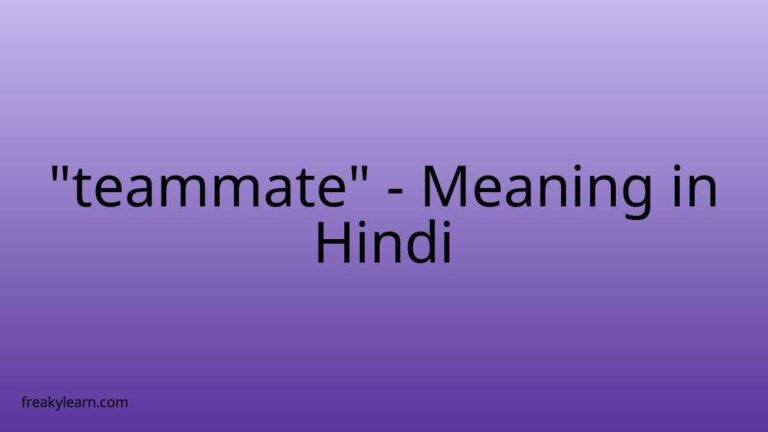 “teammate” Meaning in Hindi