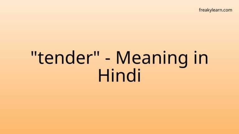 “tender” Meaning in Hindi